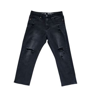 S.O.N.G Timeless Fit Women's High Rise Black Distressed Jeans Size 29